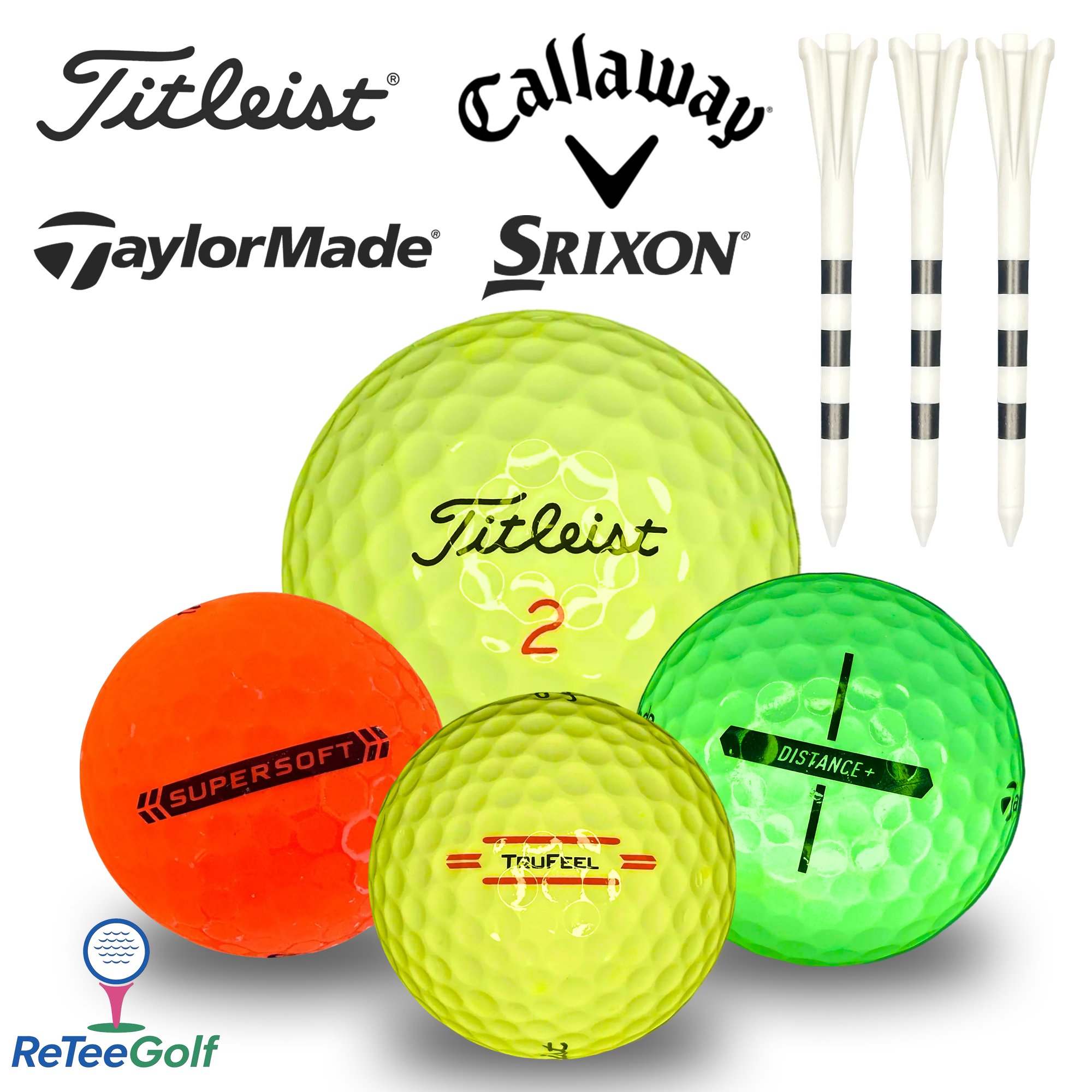 Assorted Optic Premium Brand Mixed Lake Golf Balls