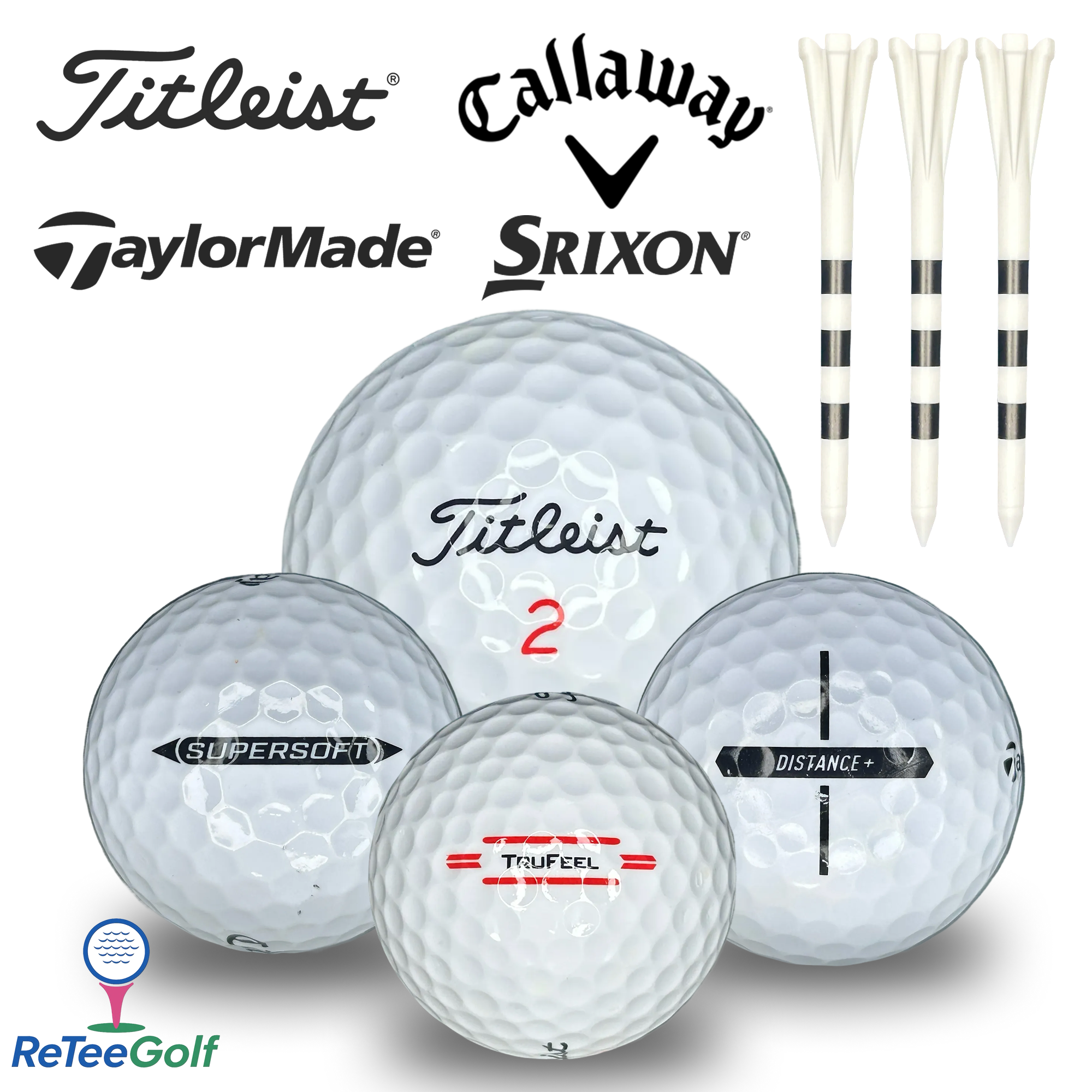 Assorted Premium Brand Mixed Lake Golf Balls