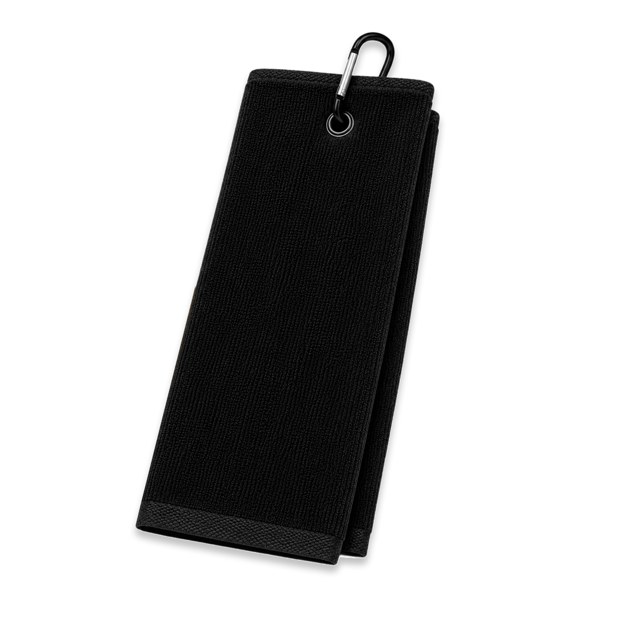 Tri-Fold Black Golf Towel