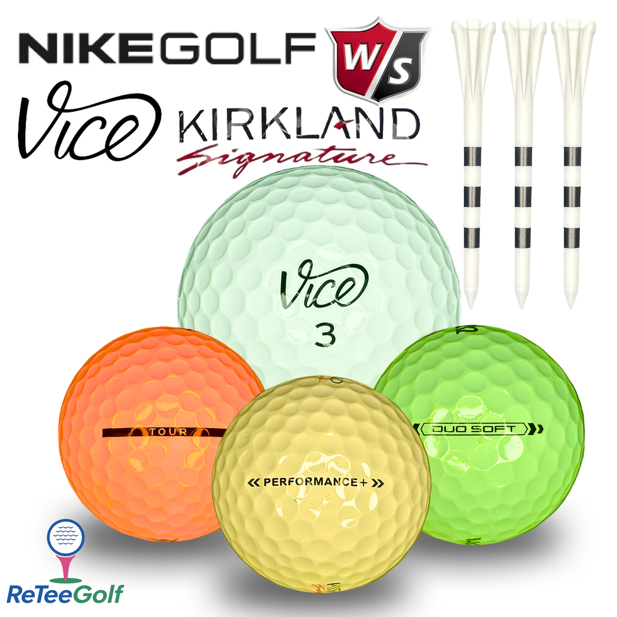 Assorted Optic Performance Brand Mixed Lake Golf Balls