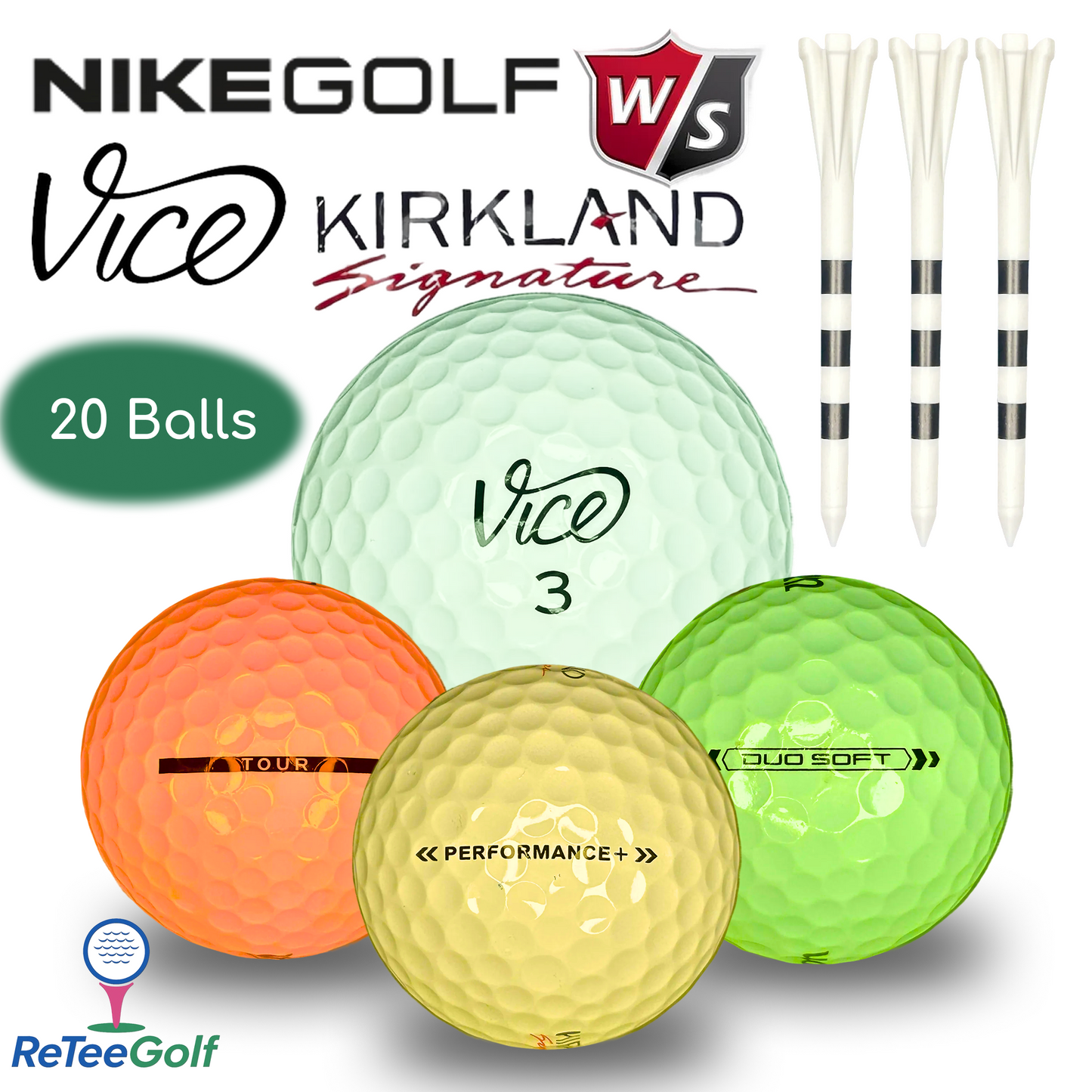 Assorted Optic Performance Brand Mixed Lake Golf Balls